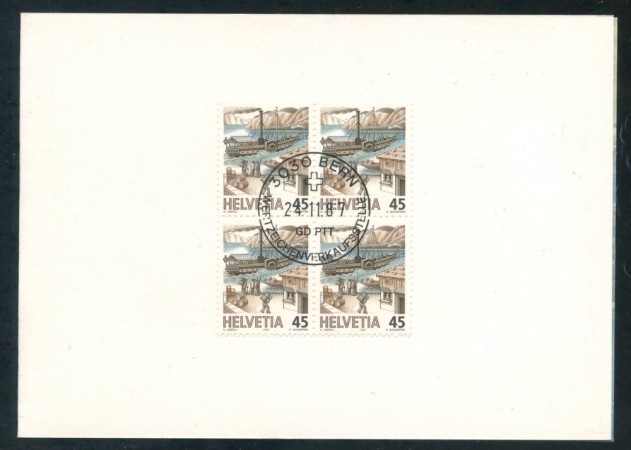 1987 - SVIZZERA - 45c. TRASPORTI POSTALI SU FOLDER DI AUGURI - LOTTO/26459