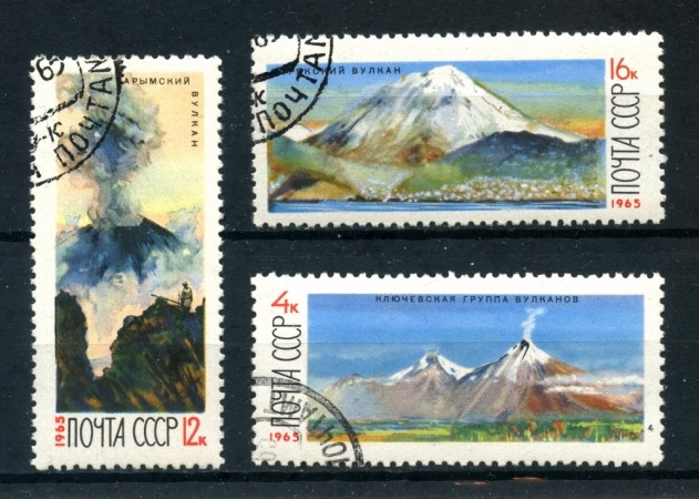 1965 - RUSSIA - VULCANI 3v. - USATI - LOTTO/26938