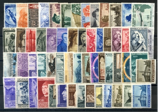 1950/1961 - REPUBBLICA - 58 FRANCOBOLLI DIFFERENTI - LINGUELLATI - LOTTO/27244
