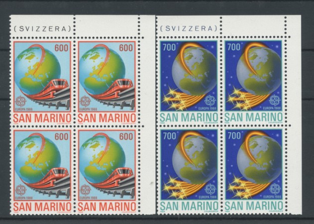 1988 - LOTTO/8083QN - SAN MARINO - EUROPA 2v.  QUARTINE