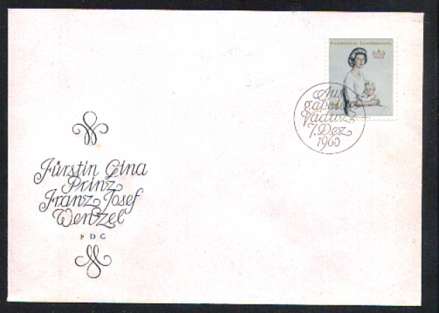 1965 - LOTTO/LIE403FDC - LIECHTENSTEIN - PRINCIPESSA GEORGINA - BUSTA FDC