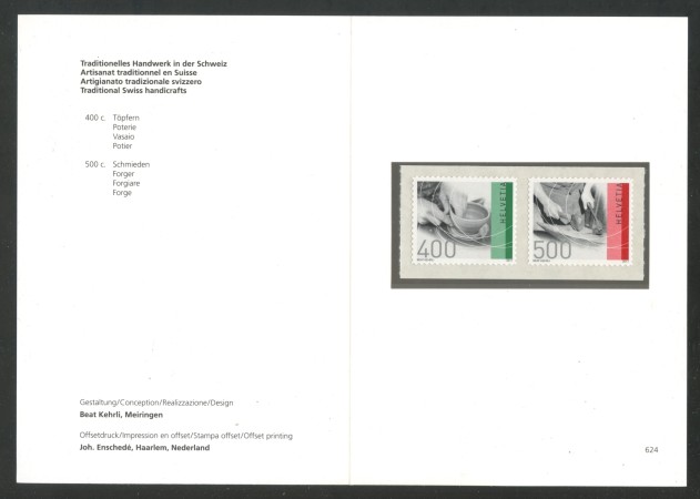 2011 - SVIZZERA - LOTTO/37783F - MESTIERI TRADIZIONALI 2v. - NUOVI - FOLDER