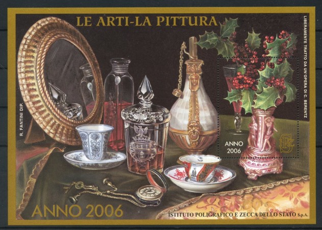 2006 - REPUBBLICA - LOTTO/43557 - FOGLIETTO ERINNOFILO LE ARTI E LA PITTURA