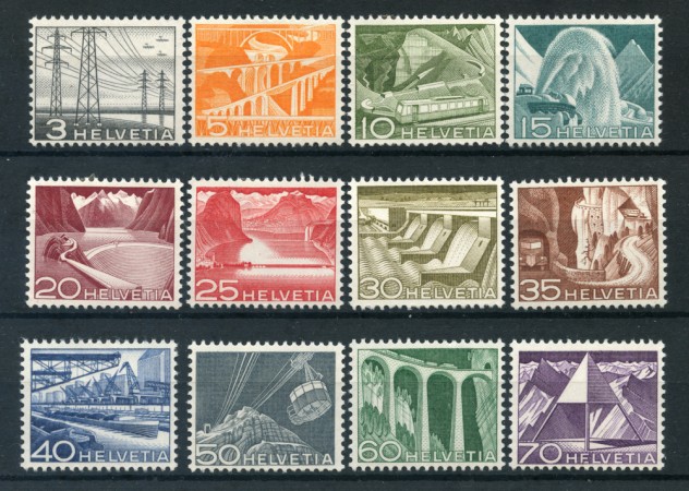 1949 - LOTTO/23849 - SVIZZERA - TECNICA E PAESAGGI 12v. - LING.