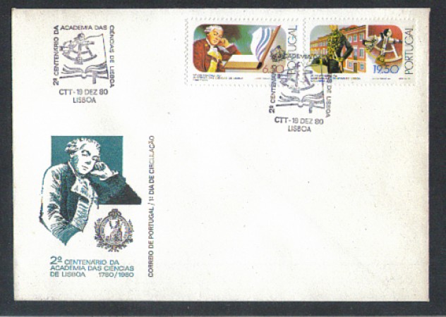 1980 - LOTTO/POR1488FD - PORTOGALLO - ACCADEMIA SCIENZE - FDC