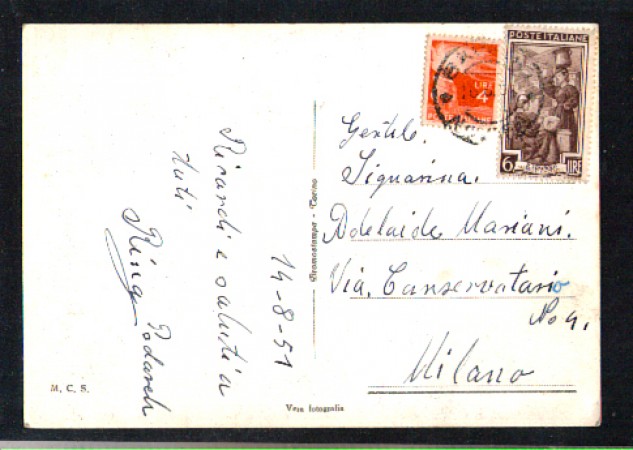 1951 - LOTTO/10776 - REPUBBLICA - CARTOLINA DA BAVENO A MILANO