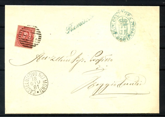 1881 - REGNO - LOTTO/42202  - PIEGHEVOLE DA RAMISETO A REGGIO EMILIA