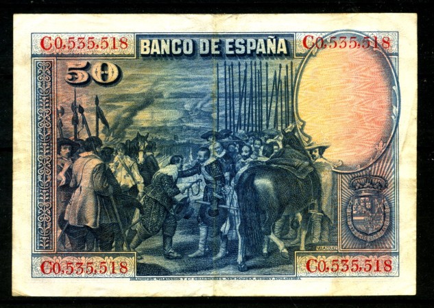1928 - SPAGNA - LOTTO/48604 - 50 PESETAS  VELAZQUEZ