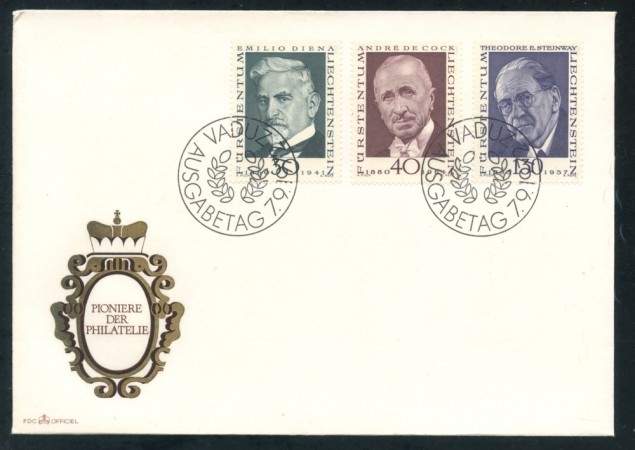 1972 - LIECHTENSTEIN - PIONIERI DELLA FILATELIA - BUSTA FDC - LOTTO/25790