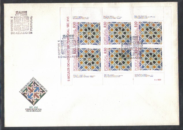 1981 - LOTTO/POR1514MFD - PORTOGALLO - MAIOLICHE II° MINIFOGLIO