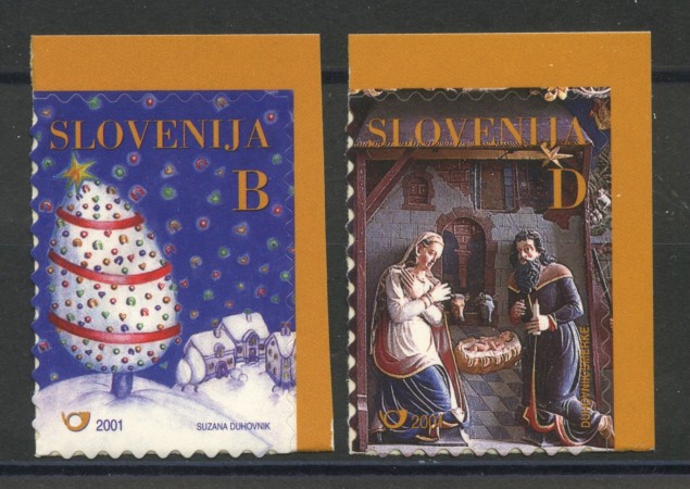 2001 - SLOVENIA - NATALE 2v. - NUOVI AUTOADESIVI - LOTTO/34160