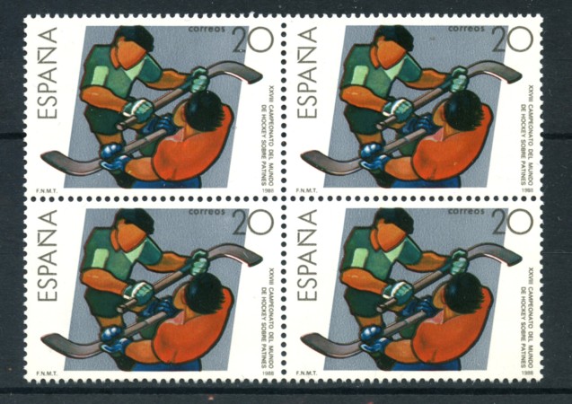 1988 - LOTTO/20383Q - SPAGNA -  MONDIALI DI HOCKEY A ROTELLE - QUARTINA
