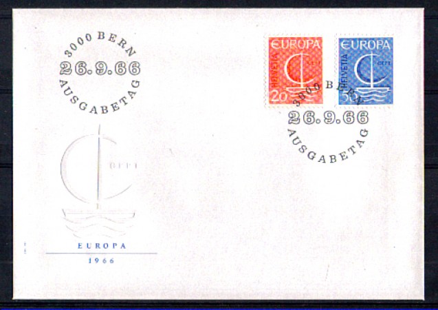1966 - LOTTO/SVI777FDC - SVIZZERA - EUROPA 2v. - BUSTA FDC