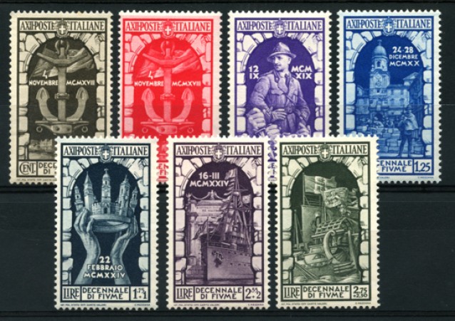 1934 - LOTTO/12049 - REGNO - DECENNALE ANNESSIONE DI FIUME 7v. - NUOVI