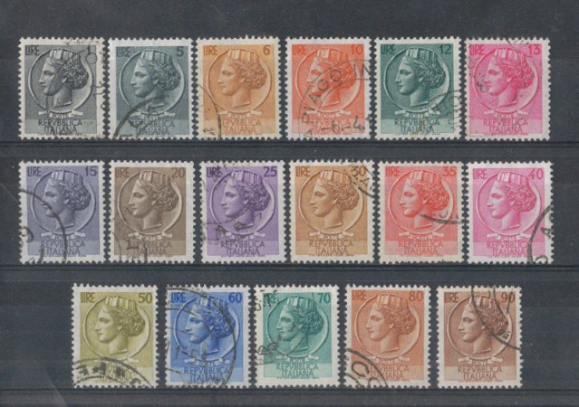 1955 - LOTTO/6261U - REPUBBLICA - SIRACUSANA 17v. USATI