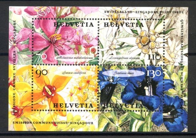 2001 - SVIZZERA - FIORI - FOGLIETTO NUOVO - LOTTO/37353