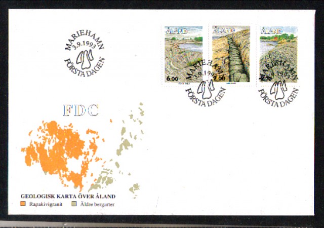 1993 - LOTTO/ALA77FDC - ALAND - ROCCE - BUSTA FDC