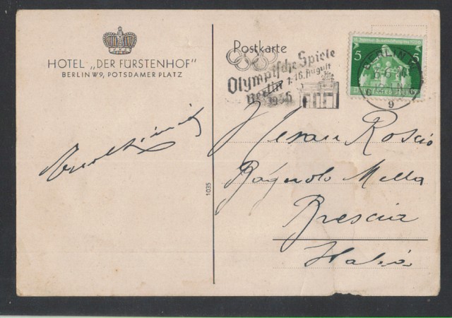 1936 - LBF/3725 - GERMANIA - OLIMPIADI DI BERLINO