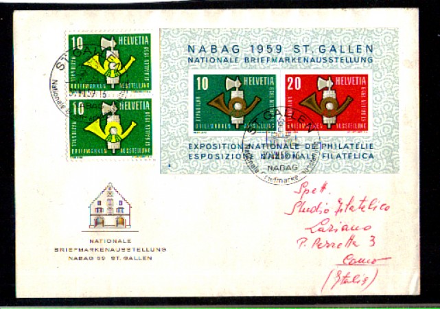 1959 - LOTTO/10624  - SVIZZERA - NABAG FOGLIETTO - BUSTA