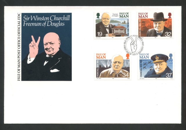 1991 - ISOLA DI MAN - LOTTO/41837 - WINSTON CHURCHILL 4v. - BUSTA FDC
