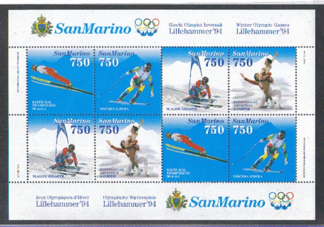 1994 - LOTTO/8139 - SAN MARINO - OLIMPIADI DI LILLEHAMMER