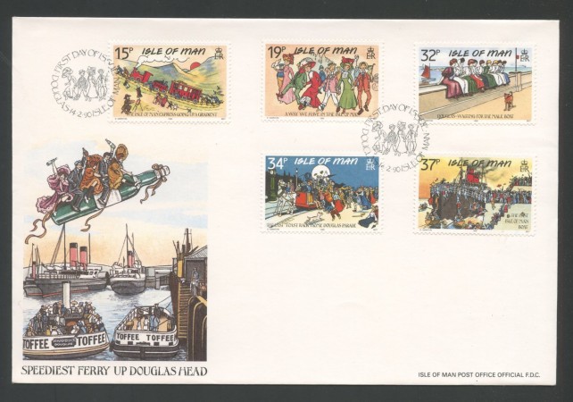 1990 - ISOLA DI MAN - LOTTO/41842 - CARTOLINE D'EPOCA 5v. - BUSTA FDC