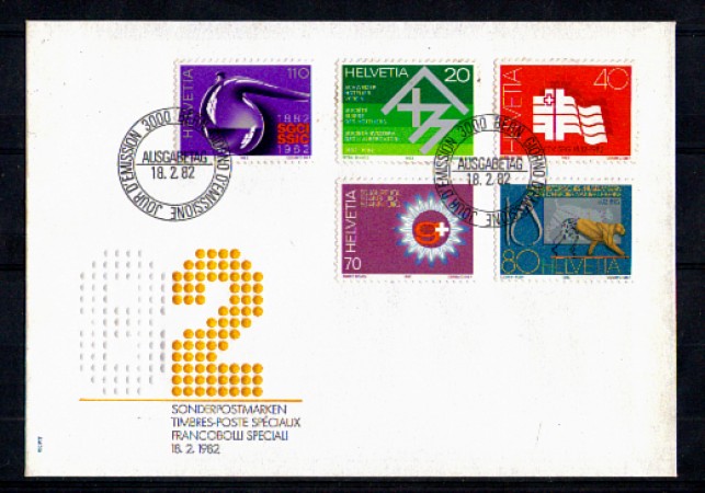 1982 - LOTTO/SVI1147FDC - SVIZZERA - PROPAGANDA 5v. - BUSTA FDC