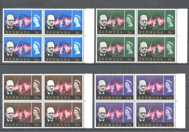 1966 - BERMUDA - LOTTO/38927 - WINSTON CHURCHILL 4v. - QUARTINE NUOVI