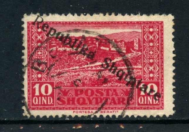 1925 - ALBANIA - 10q. ROSSO  SOPRASTAMPATO - USATO - LOTTO/29619