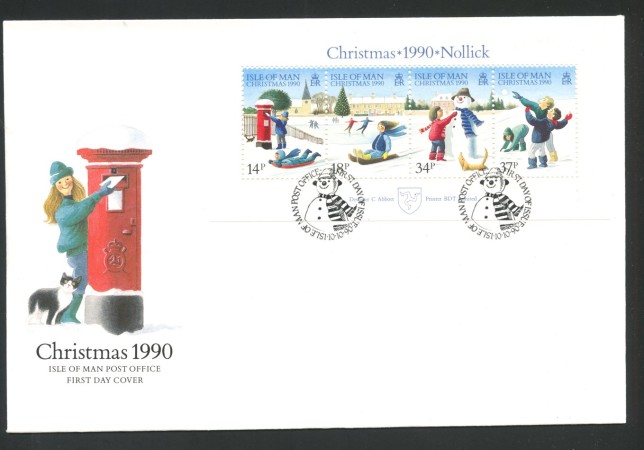 1990 - ISOLA DI MAN - LOTTO/41847 - NATALE  FOGLIETTO - BUSTA FDC