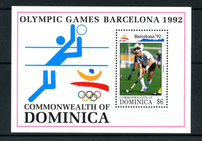 1992 - DOMINICA - LOTTO/19742 - OLIMPIADI BARCELLONA - FOGLIETTO