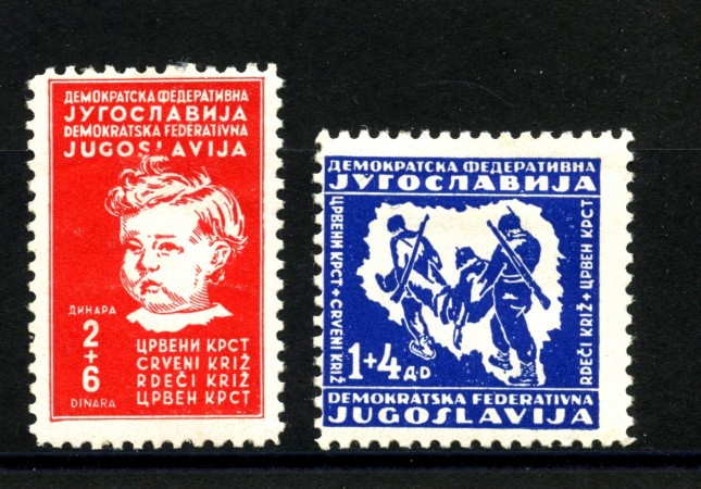 1945 - JUGOSLAVIA - PRO CROCE ROSSA 2v. - LINGUELLATI - LOTTO/33744
