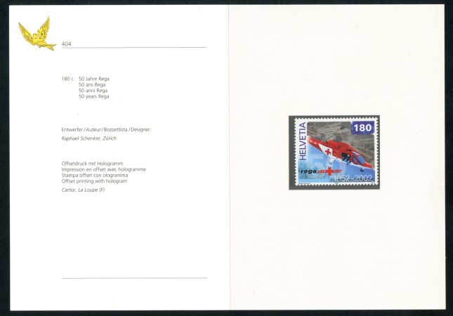 2002 - SVIZZERA - ELISOCCORSO SVIZZERO - NUOVO -  FOLDER - LOTTO/37364F