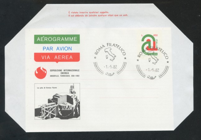 1982 - LOTTO/17081U - REPUBBLICA - KNOXVILLE PILA DI FERMI - FDC