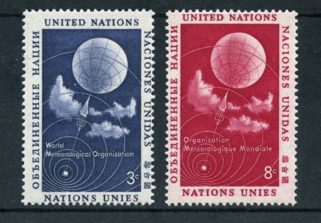 1957 - LOTTO/21313 - ONU U.S.A - ORGANIZZAZIONE METEREOLOGICA 2v. - NUOVI