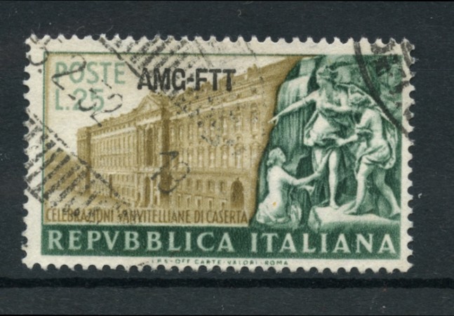 1952 - LOTTO/14707 - TRIESTE A - 25 Lire  VANVITELLI - USATO