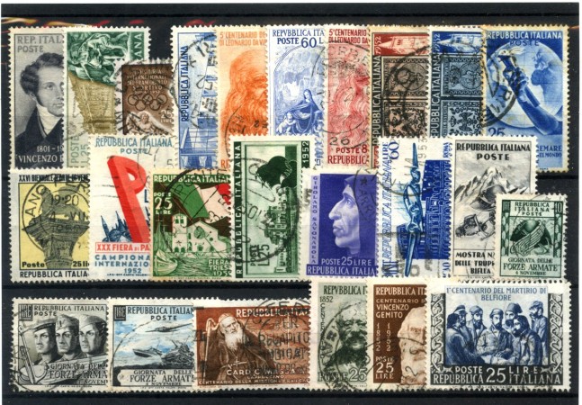 1952 - REPUBBLICA - LOTTO/48169 - ANNATA COMPLETA 24 FRANCOBOLLI USATI