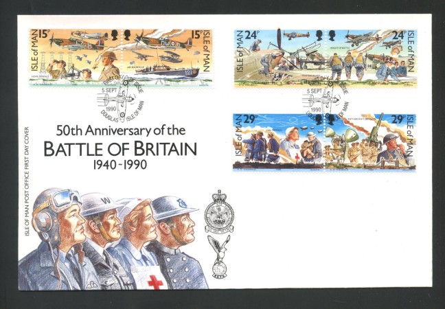 1990 - ISOLA DI MAN - LOTTO/41843 - BATTAGLIA D'INGHILTERRA  6v. - BUSTA FDC
