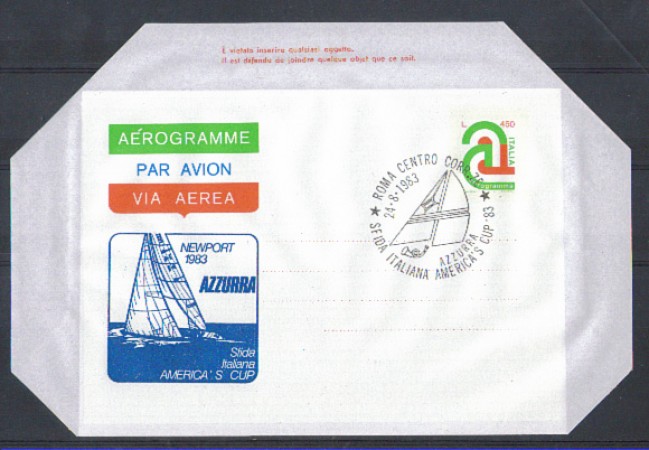 1983 - REPUBBLICA - LOTTO/2304 - IPSZ - AEROGRAMMA 450 L. AZZURR