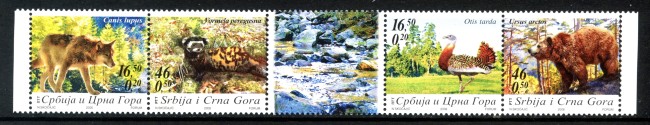 2006 - SERBIA MONTENEGRO - LOTTO/37698 - FAUNA PROTETTA 4v. - NUOVI