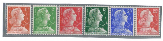 1955/59 - LOTTO/3669 - FRANCIA - MARIANNA DI MULLER 6v.