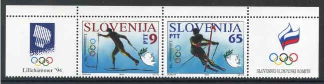 1994 - SLOVENIA - OLIMPIADI DI LILLEHAMMER 2v. - NUOVI - LOTTO/33686