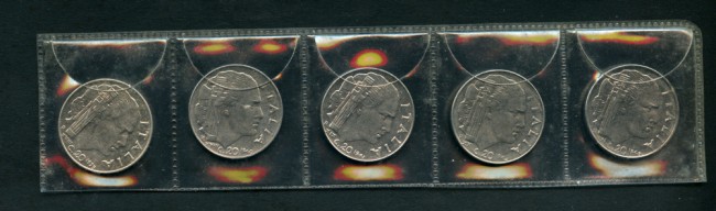 1939/1943 - LOTTO/M21185 - REGNO - 20 cent. IMPERO SERIE 5 MONETE