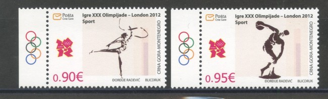2012 - MONTENEGRO REPUBBLICA - OLIMPIADI DI LONDRA  2v. - NUOVI - LOTTO/34920