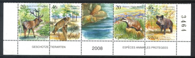 2008 - SERBIA REPUBBLICA - FAUNA PROTETTA  4v. - NUOVI - LOTTO/35086