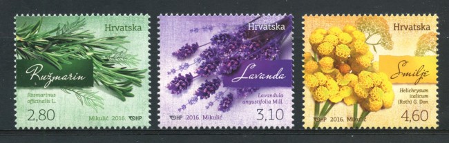 2016 - CROAZIA - PIANTE AROMATICHE 3v. - NUOVI - LOTTO/33257