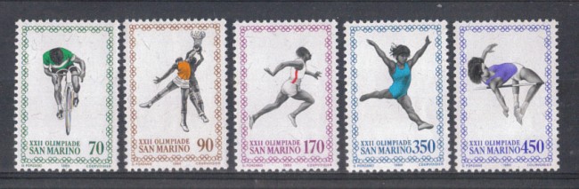 1980 - LOTTO/8007 - SAN MARINO - OLIMPIADI DI MOSCA 5V. - NUOVI