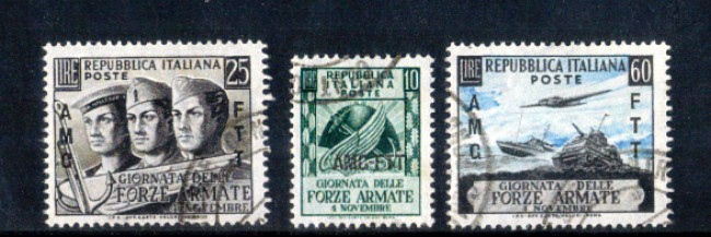 1952 - LOTTO/11055 - TRIESTE A - FORZE ARMATE 3v. - USATI