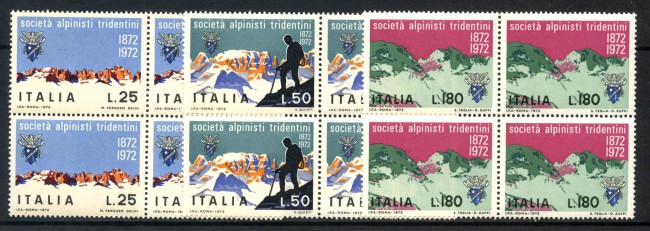 1972 - LOTTO/6560Q - REPUBBLICA - ALPINISTI TRIDENTINI 3v. - QUARTINE NUOVI