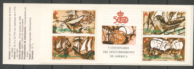 1990 - SPAGNA - SCOPERTA DELL'AMERICA 4v. - LIBRETTO NUOVI - LOTTO/35762